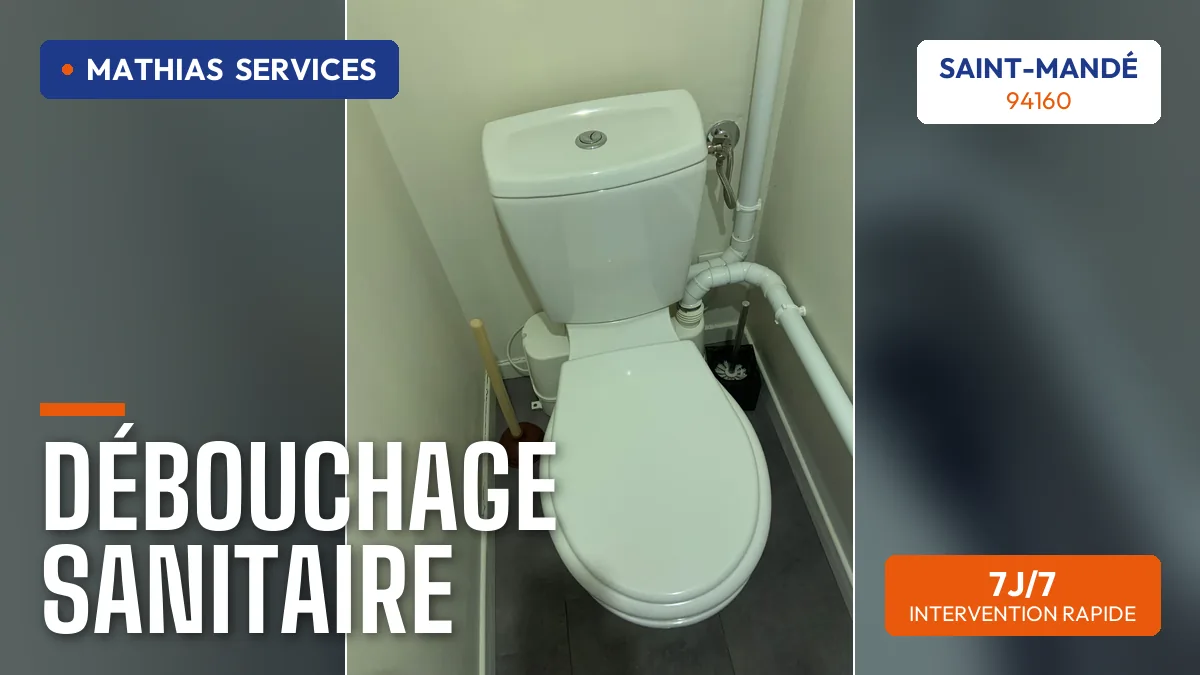 Sanibroyeur installé et raccordé proprement — chantier réel Mathias Services