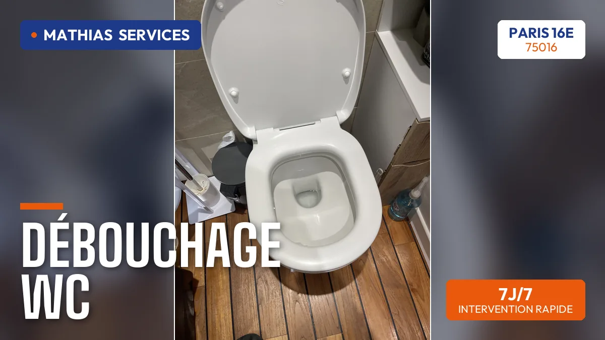 WC remis en service et contrôlé après débouchage — chantier réel Mathias Services