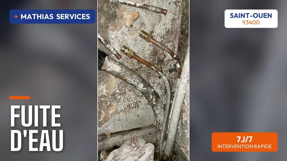 Réparation de tuyauterie cuivre avec raccords laiton neufs sur réseau ancien — chantier réel Mathias Services