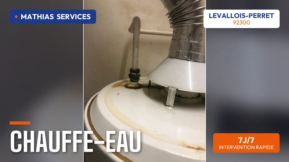 Diagnostic d'un chauffe-eau présentant des traces de fuite — chantier réel Mathias Services