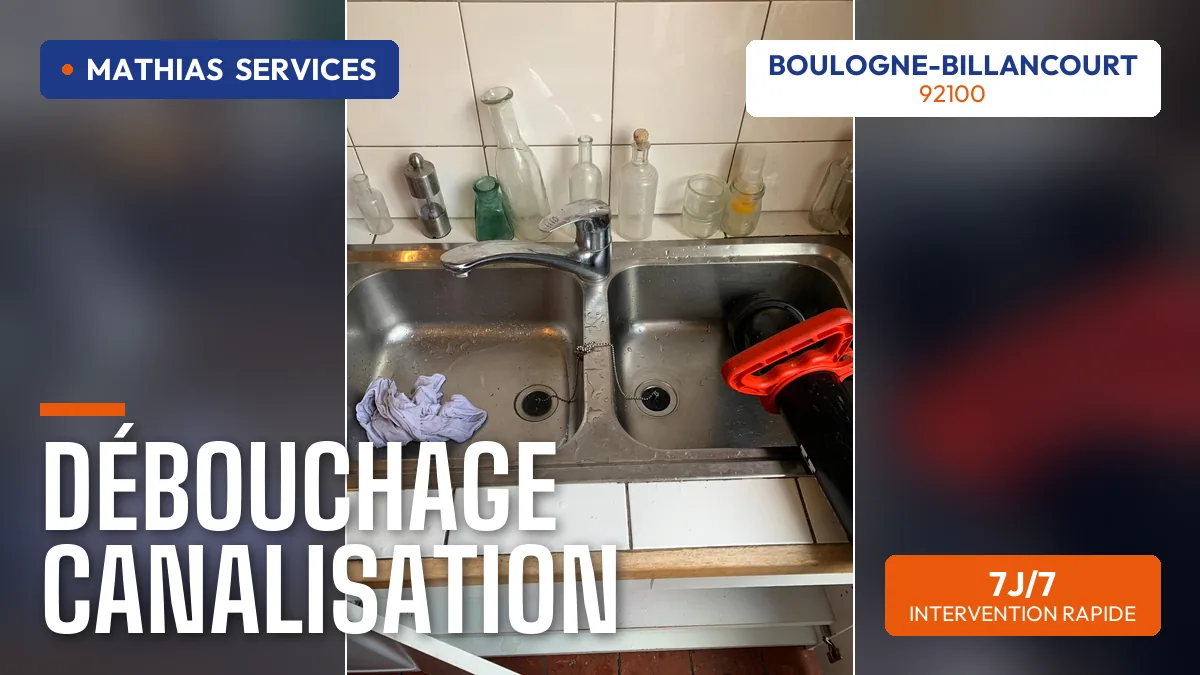 Débouchage d'un évier double à la pompe manuelle — chantier réel Mathias Services