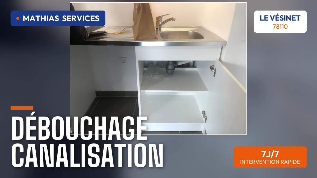 Siphon et évacuation neufs installés sous évier — chantier réel Mathias Services