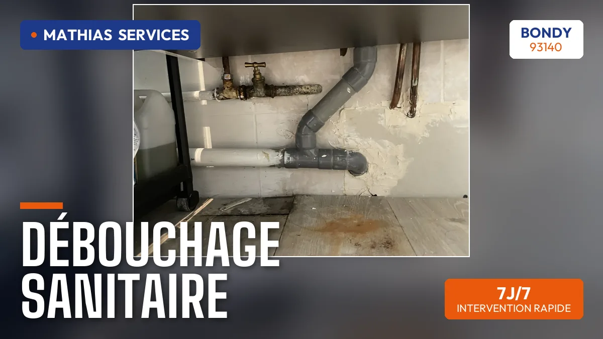 Évacuation PVC rénovée sous un évier — chantier réel Mathias Services