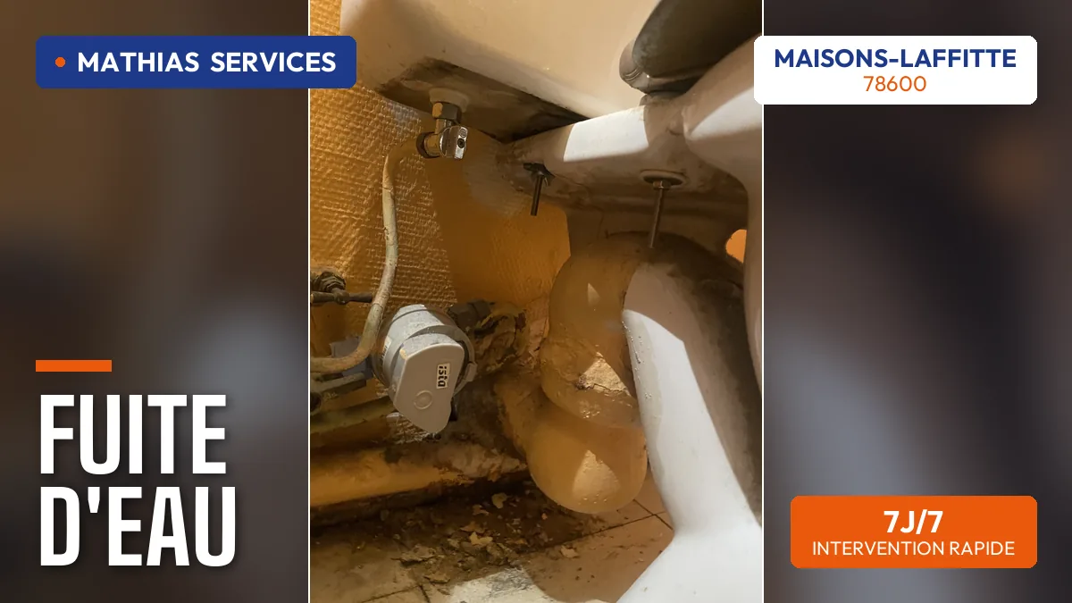 Contrôle d'un compteur d'eau et de tuyauteries anciennes lors d'une recherche de fuite — chantier réel Mathias Services